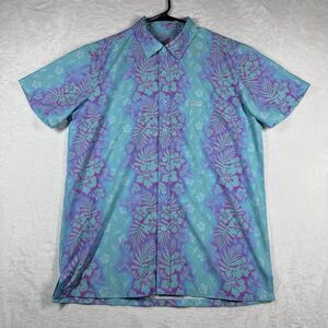 Retro Rifle Shirt Mens Medium Tropic Aloha Short Sleeve Button Stretch Tropical‎